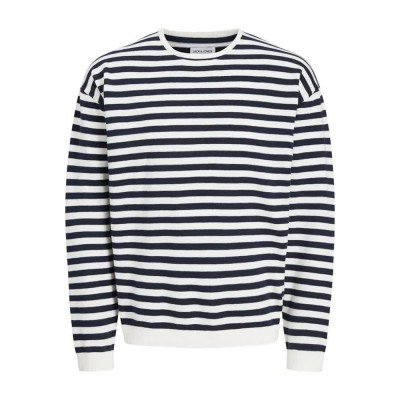 блуза,мъжки,пуловери,jack,&,jones,calvin,sweater,cloud,dancer,stripes,sky,captains,stripes,(white,blue)