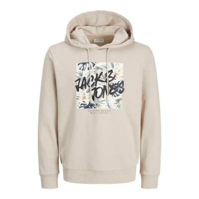 суичър,мъжки,пуловери,jack,&,jones,hawaii,shape,hoodie,moonbeam,(beige)