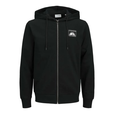 блуза,мъжки,пуловери,jack,&,jones,one,color,summer,full,zip,sweatshirt,black,(black)