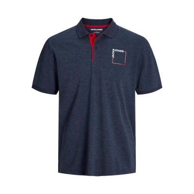 шапка,мъжки,блузи,с,яка,jack,&,jones,verner,short,sleeve,polo,sky,captain,melange,(blue)