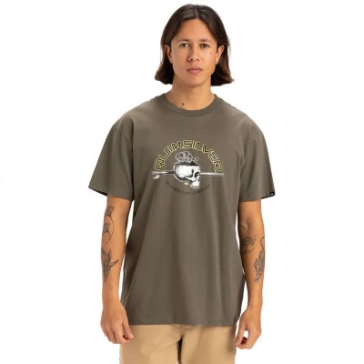 тениска,мъжки,тениски,quiksilver,skull,lines,short,sleeve,t,shirt,grape,leaf,(brown)