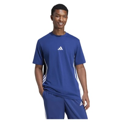 тениска,мъжки,тениски,adidas,essentials,3,stripes,single,jersey,short,sleeve,t,shirt,dark,blue,white,(blue)