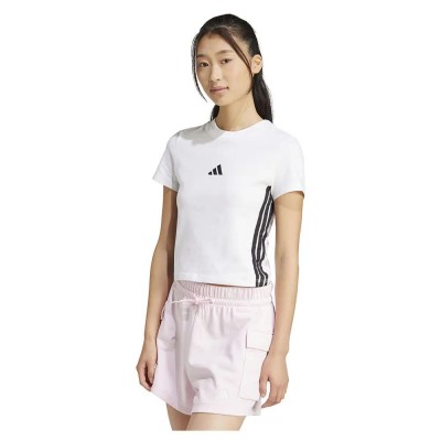 бебешка,тениска,дамски,тениски,adidas,essentials,3,stripes,slim,baby,short,sleeve,t,shirt,white,(white,black)