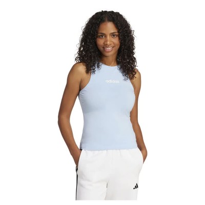 тениска,мъжки,тениски,дамски,тениски,adidas,essentials,linear,slim,cotton,sleeveless,t,shirt,blue,(glow,blue,white)