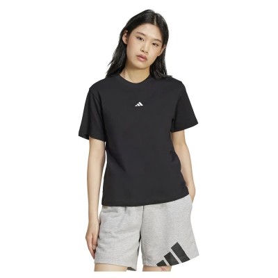 тениска,дамски,тениски,adidas,essentials,small,logo,cotton,short,sleeve,t,shirt,black,white,(black)