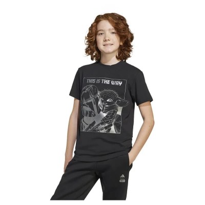 тениска,детски,тениски,adidas,x,star,wars,the,mandalorian™,graphic,short,sleeve,t,shirt,black,(black,iron,met)