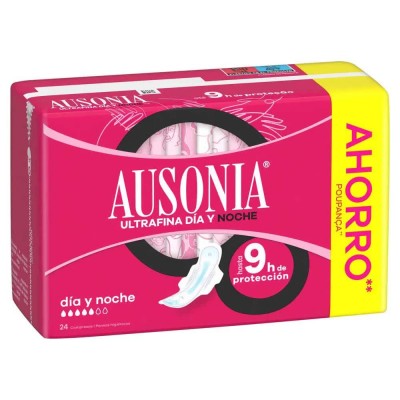 хигиена,тяло,ausonia,ad,alas,day,&,night,compresses,24,units,pink,(multicolor)