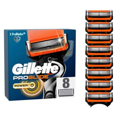 бръснене,gillette,fusion,proglide,power,spare,parts,8,units,orange,(multicolor)