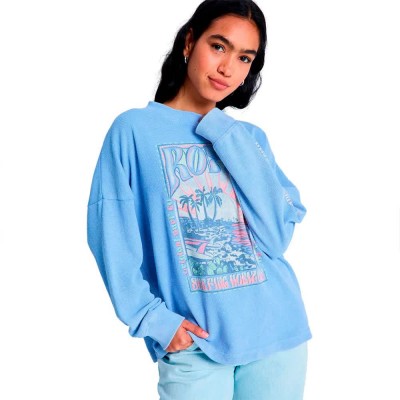 блуза,дамски,блузи,roxy,eastside,midweight,sweatshirt,blue,(grapemist)