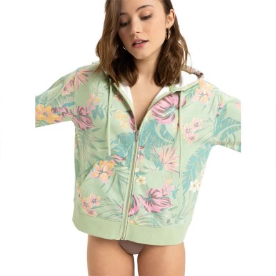 блуза,дамски,блузи,roxy,feels,right,full,zip,sweatshirt,green
