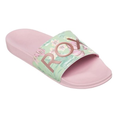 дамски,сандали,и,чехли,roxy,slippy,ii,slides,green,pink
