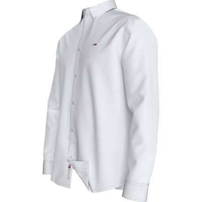 риза,с,дълъг,ръкав,мъжки,ризи,tommy,jeans,dm0dm19134,long,sleeve,shirt,white