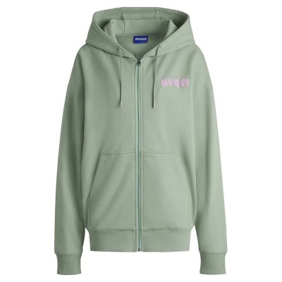блуза,дамски,блузи,hugo,doa,01,blue,full,zip,sweatshirt,green,(bright,green)