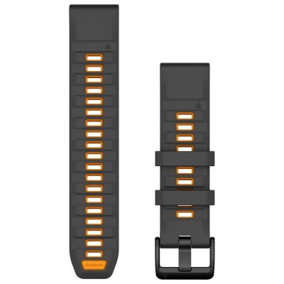 други,аксесоари,garmin,quickfit®,22,silicone,strap,graphite,spark,orange,(brown)