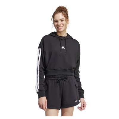 суичър,дамски,блузи,adidas,essentials,3,stripes,french,terry,crop,hoodie,black,white,(black)