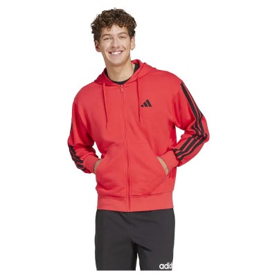 блуза,мъжки,пуловери,adidas,essentials,3,stripes,french,terry,full,zip,sweatshirt,red,(pure,ruby,black)