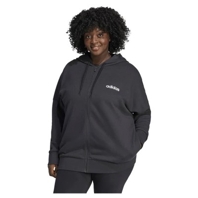 блуза,дамски,блузи,adidas,essentials,linear,french,terry,plus,full,zip,sweatshirt,black