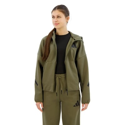 блуза,дамски,блузи,adidas,z.n.e,full,zip,sweatshirt,olive,strata,(brown)