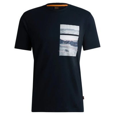 тениска,мъжки,тениски,boss,dune,01,short,sleeve,t,shirt,blue