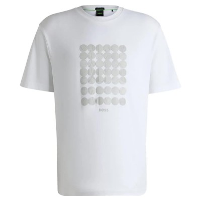 тениска,мъжки,тениски,boss,print,striped,c,01,short,sleeve,t,shirt,white