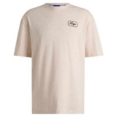 тениска,мъжки,тениски,hugo,nampie,01,short,sleeve,t,shirt,open,white,(beige)