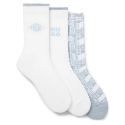 чорапи,мъжки,чорапи,hugo,qs,rib,geo,01,socks,3,pairs,open,blue,(white,blue)