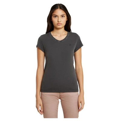 тениска,дамски,тениски,g,star,overdyed,eyben,slim,2.0,short,sleeve,v,neck,t,shirt,dark,black,gd,(black)