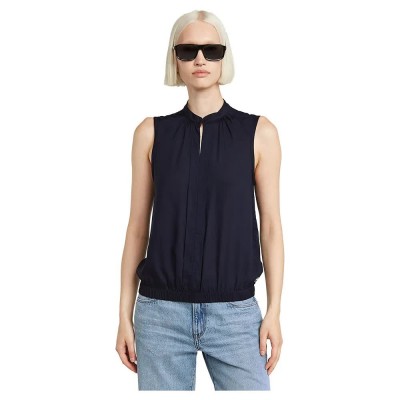 потник,дамски,ризи,g,star,stand,up,collar,sleeveless,shirt,blue,(osaka,blue)