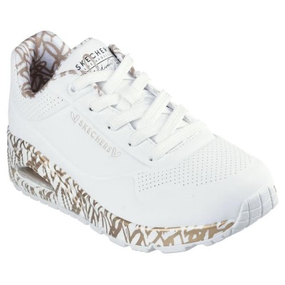 маратонки,дамски,маратонки,skechers,uno,loving,love,trainers,white,durabuck,rose,gold,print,trim,(white)