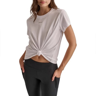 тениска,дамски,тениски,dkny,mini,stud,logo,knot,front,short,sleeve,t,shirt,white,(white)