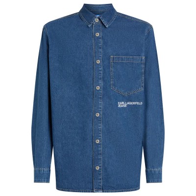 риза,с,дълъг,ръкав,мъжки,ризи,karl,lagerfeld,denim,long,sleeve,shirt,blue