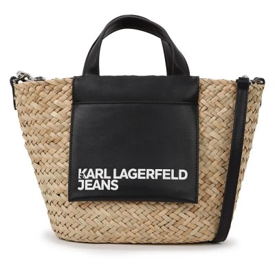 чанта,всички,чанти,karl,lagerfeld,raffia,mini,tote,bag,natural,black,(beige)