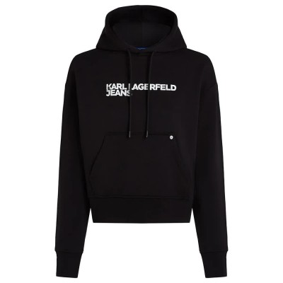суичър,дамски,блузи,karl,lagerfeld,reg,logo,hoodie,black
