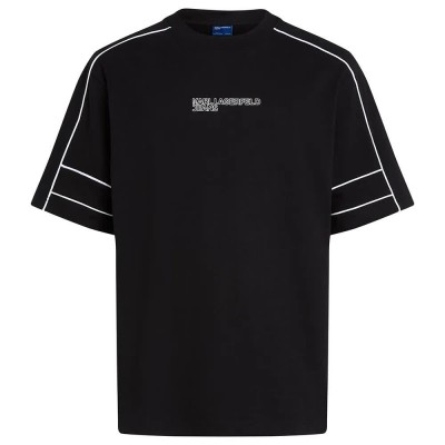 тениска,мъжки,тениски,karl,lagerfeld,relaxed,piping,short,sleeve,t,shirt,black