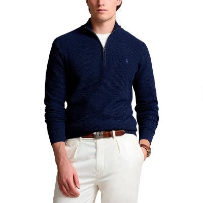 блуза,мъжки,пуловери,polo,ralph,lauren,710899358,half,zip,sweater,blue