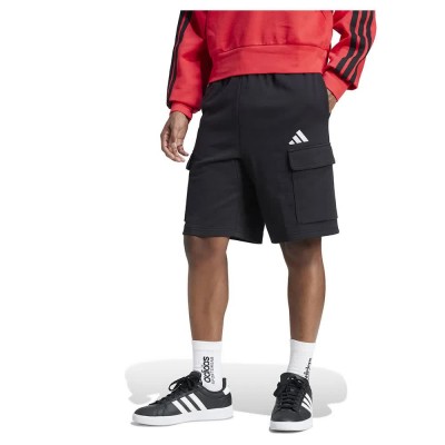 къси,панталони,мъжки,панталони,adidas,essentials,feel,cozy,french,terry,cargo,shorts,black,white,(black)