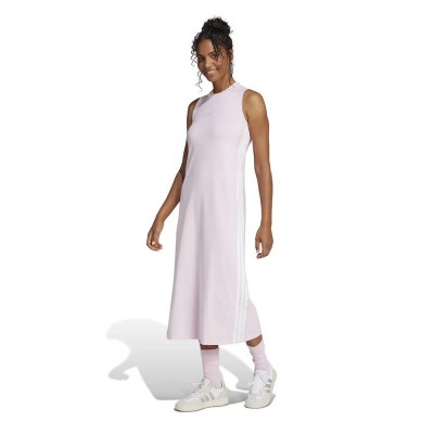 рокля,дамски,поли,и,рокли,adidas,essentials,3,stripes,racerback,sleeveless,long,dress,clear,pink,white,(pink)