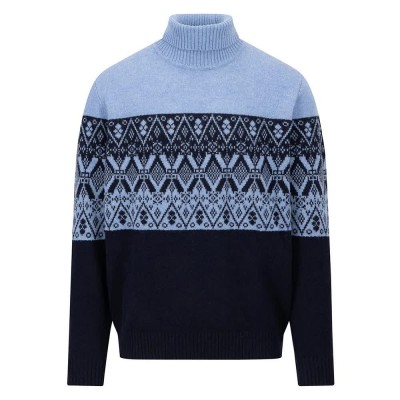 блуза,мъжки,пуловери,fynch,hatton,1410308,high,neck,sweater,blue