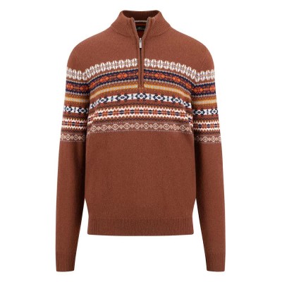 блуза,мъжки,пуловери,fynch,hatton,1411320,half,zip,sweater,brown,(hazel)