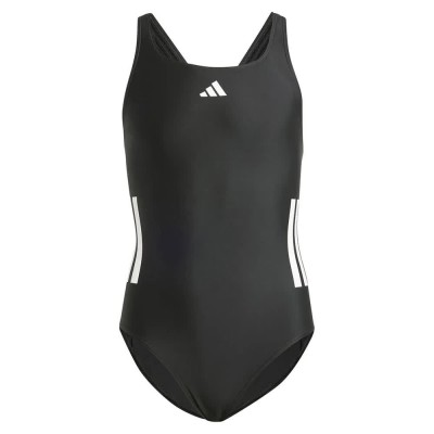 бански,костюм,детски,бански,костюми,adidas,3,stripes,c,back,swimsuit,black,white,(black)
