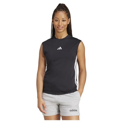 тениска,дамски,тениски,adidas,essentials,3,stripes,cotton,lifestyle,tank,sleeveless,t,shirt,black,(black,white)