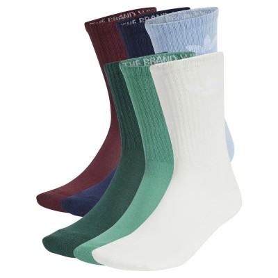 чорапи,мъжки,чорапи,adidas,originals,trefoil,cushion,crew,socks,6,units,multicolor,(off,white,semi,court,green,collegiate,green)