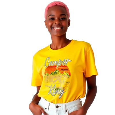 тениска,дамски,тениски,kruskis,camper,king,short,sleeve,t,shirt,yellow,(yellow)