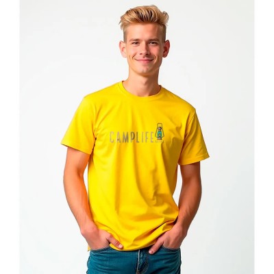 тениска,мъжки,тениски,kruskis,camplife,short,sleeve,t,shirt,yellow,(yellow)