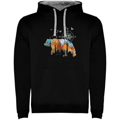 суичър,мъжки,пуловери,kruskis,compass,bear,hoodie,black,grey,(black)