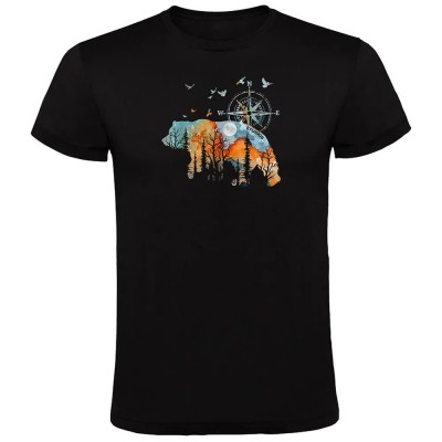 тениска,мъжки,тениски,kruskis,compass,bear,short,sleeve,t,shirt,black