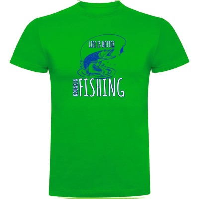 тениска,мъжки,тениски,kruskis,life,is,better,fishing,short,sleeve,t,shirt,green