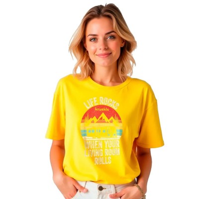 тениска,дамски,тениски,kruskis,life,rocks,short,sleeve,t,shirt,yellow,(yellow)