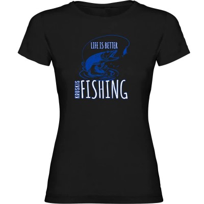 тениска,дамски,тениски,kruskis,life,is,better,fishing,short,sleeve,t,shirt,black