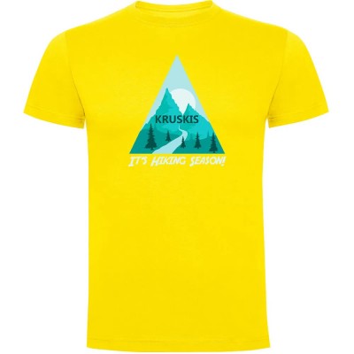 тениска,мъжки,тениски,kruskis,hiking,season,short,sleeve,t,shirt,yellow
